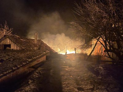 Fire caused by Russian airstrikes in Kupyansk district, January 23, 2026. Andriy Kanashevich/Facebook